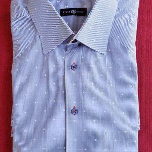 Men's Stone Rose 5/XL blue striped long-sleeve business/casual shirt